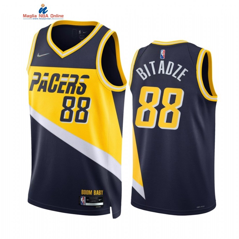 Maglia NBA Nike Indiana Pacers #88 Goga Bitadze 75th Marino Città 2021-22 Acquista