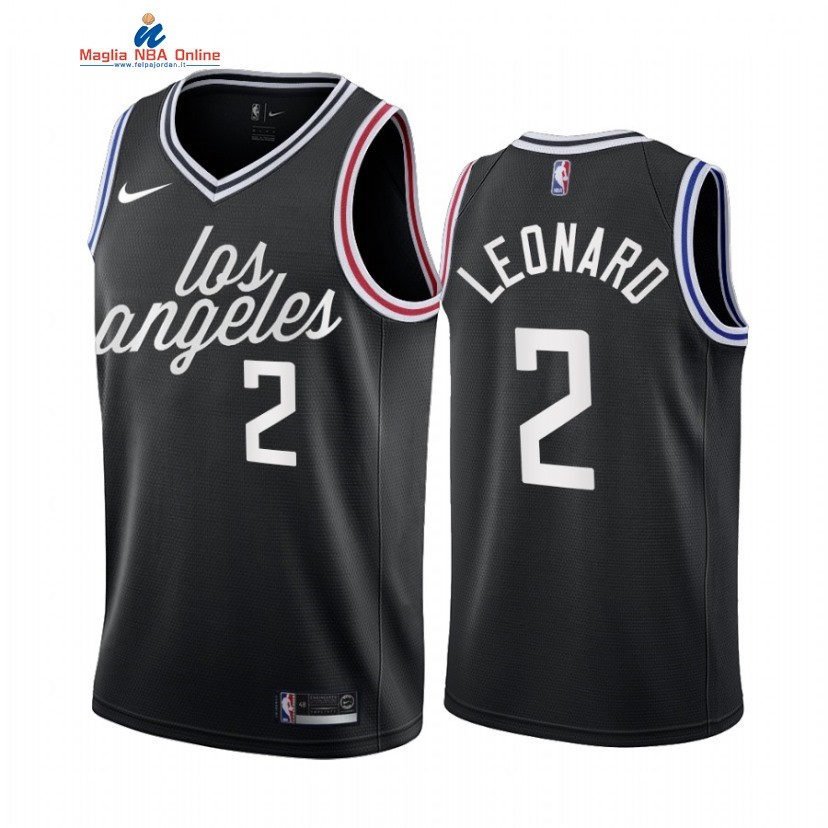 Maglia NBA Nike Los Angeles Clippers #2 Kawhi Leonard Nero Città 2022-23 Acquista