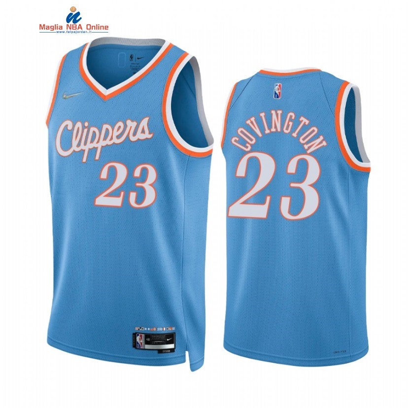 Maglia NBA Nike Los Angeles Clippers #23 Robert Covington75th Blu Città 2022 Acquista