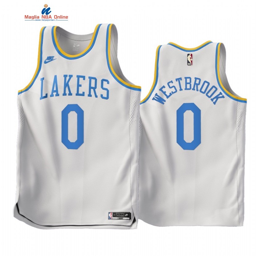 Maglia NBA Nike Los Angeles Lakers #0 Russell Westbrook Bianco Classic 2022-23 Acquista