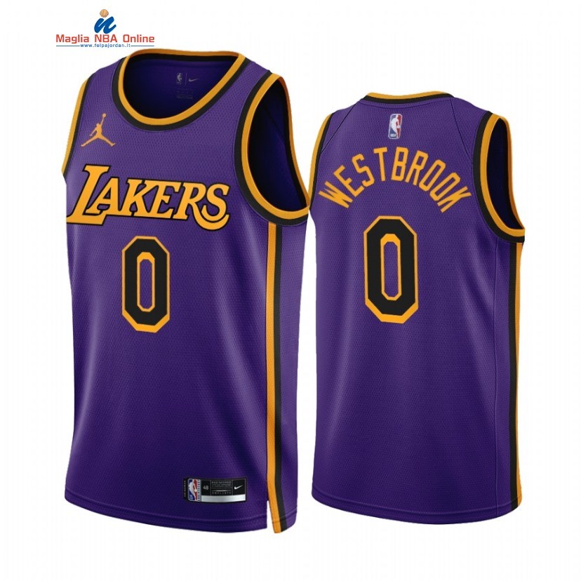 Maglia NBA Nike Los Angeles Lakers #0 Russell Westbrook Porpora Statement 2022-23 Acquista