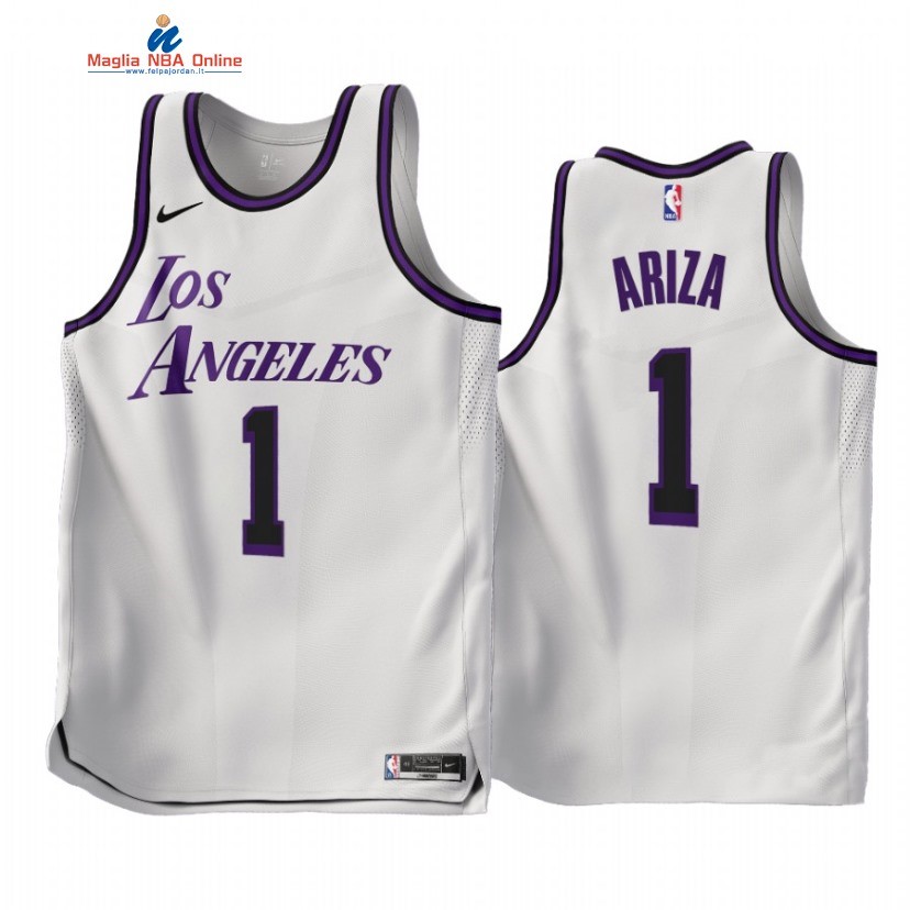 Maglia NBA Nike Los Angeles Lakers #1 Trevor Ariza Bianco Città 2022-23 Acquista