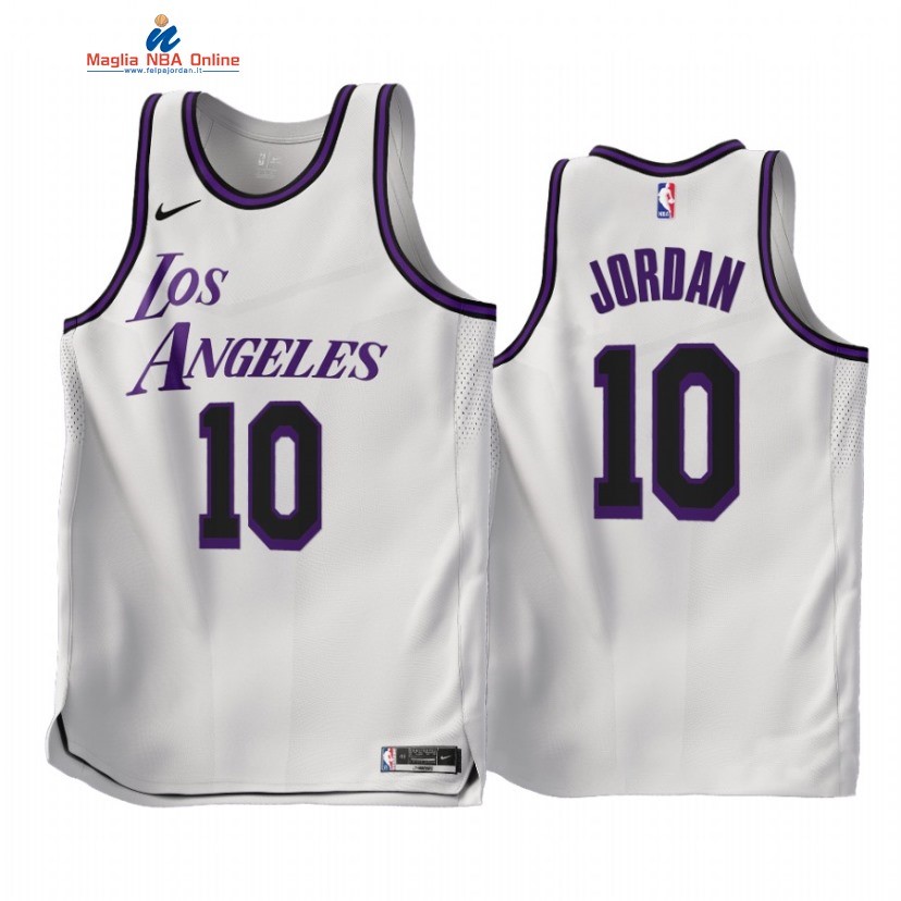 Maglia NBA Nike Los Angeles Lakers #10 DeAndre Jordan Bianco Città 2022-23 Acquista