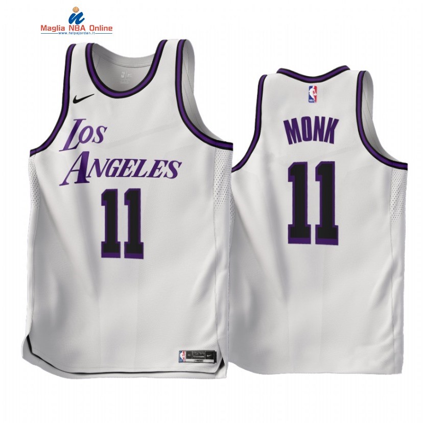 Maglia NBA Nike Los Angeles Lakers #11 Malik Monk Bianco Città 2022-23 Acquista