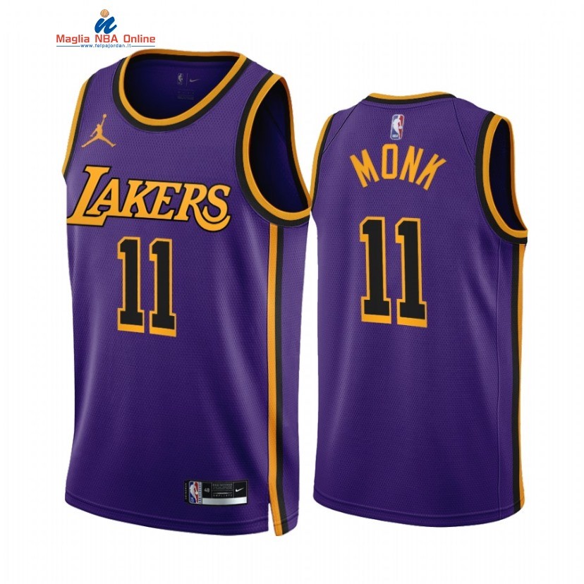 Maglia NBA Nike Los Angeles Lakers #11 Malik Monk Porpora Statement 2022-23 Acquista