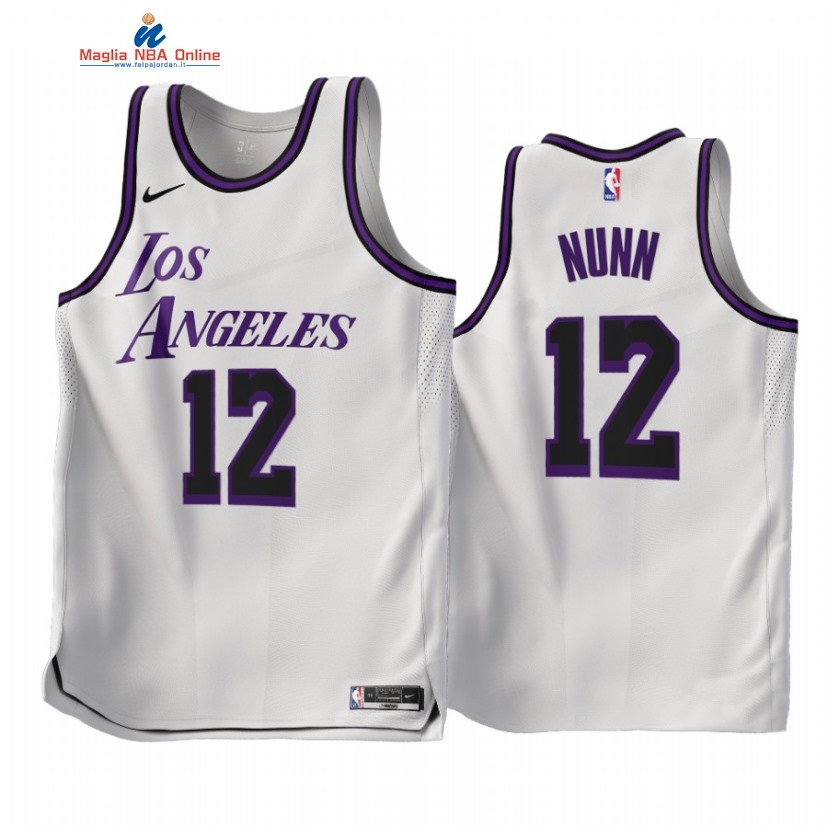 Maglia NBA Nike Los Angeles Lakers #12 Kendrick Nunn Bianco Città 2022-23 Acquista