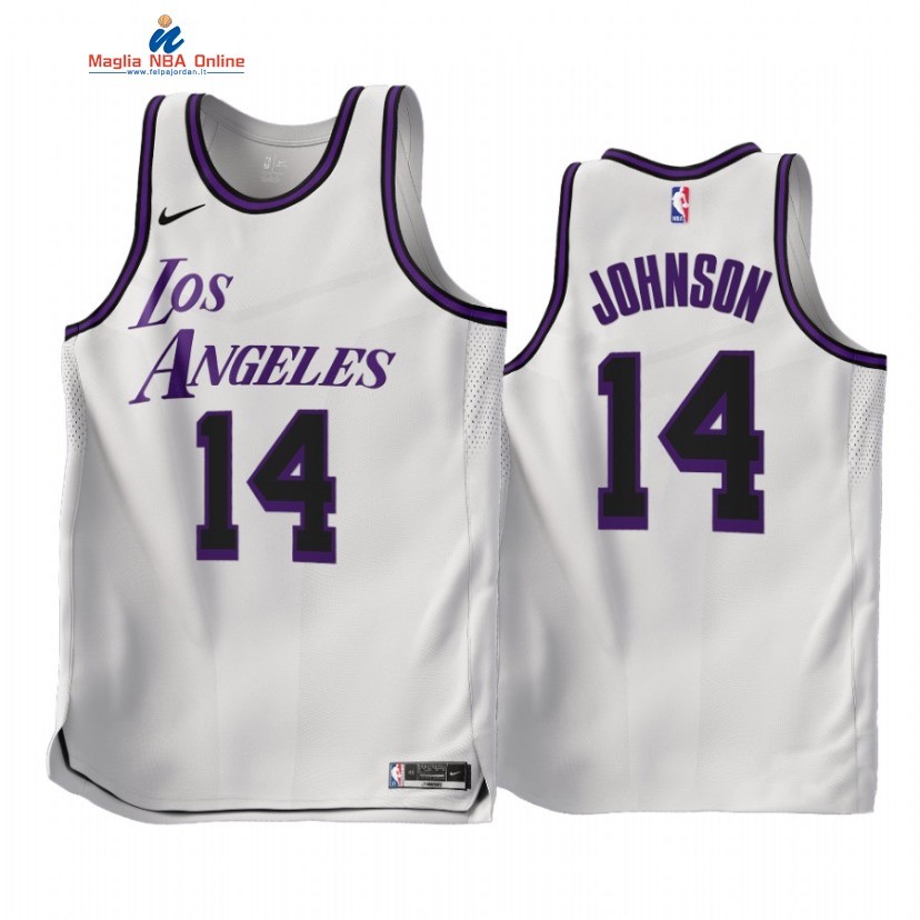 Maglia NBA Nike Los Angeles Lakers #14 Stanley Johnson Bianco Città 2022-23 Acquista
