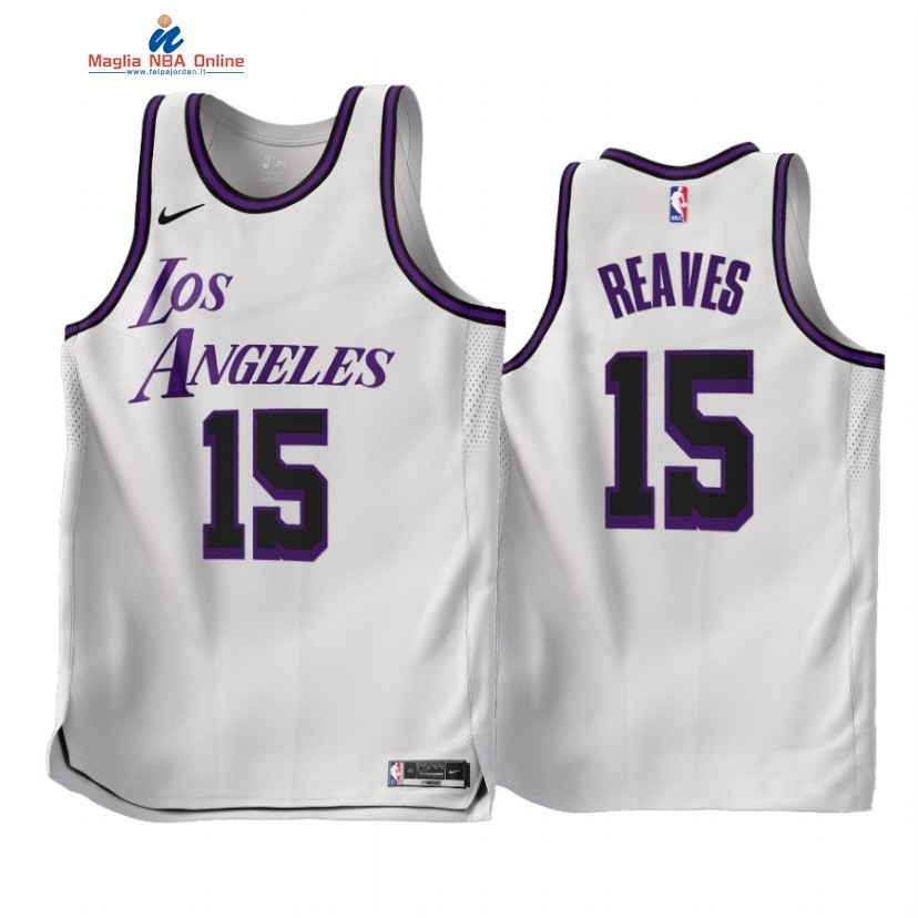 Maglia NBA Nike Los Angeles Lakers #15 Austin Reaves Bianco Città 2022-23 Acquista