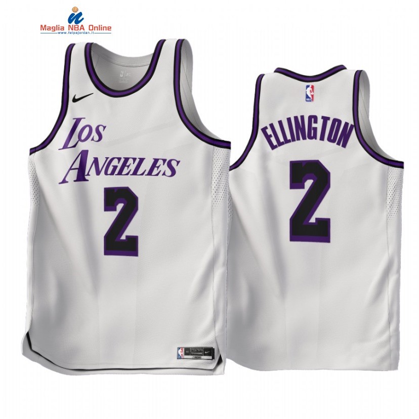Maglia NBA Nike Los Angeles Lakers #2 Wayne Ellington Bianco Città 2022-23 Acquista