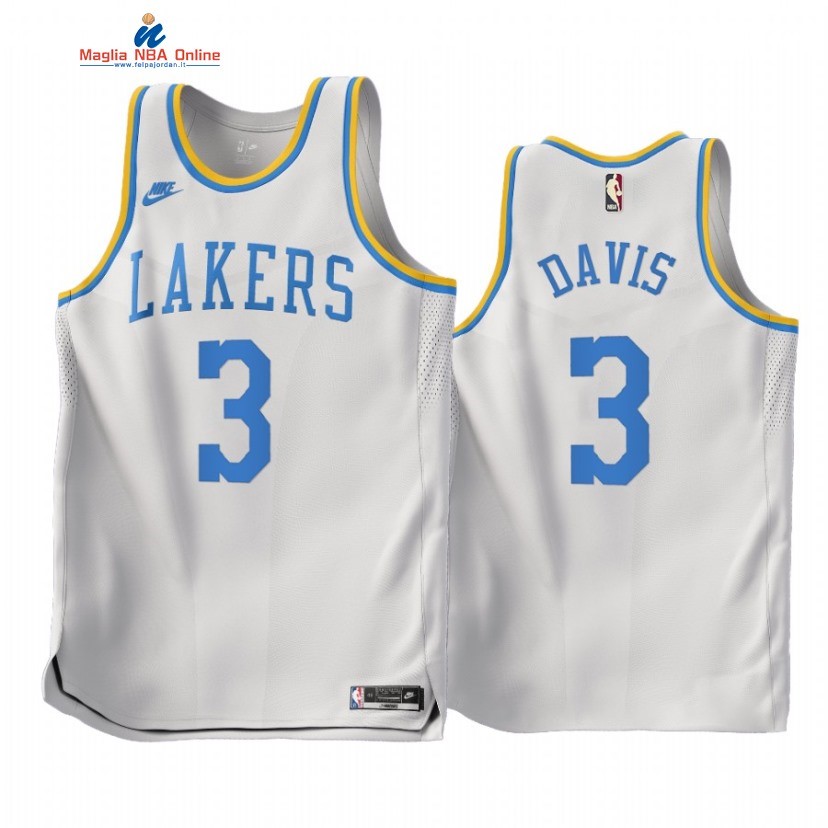 Maglia NBA Nike Los Angeles Lakers #3 Anthony Davis Bianco Classic 2022-23 Acquista