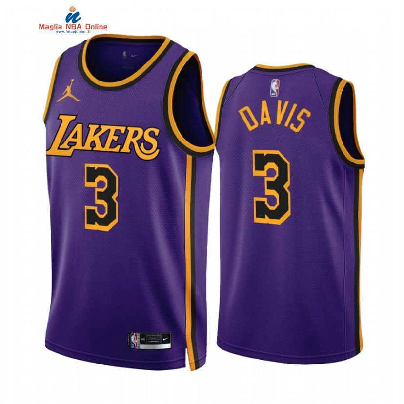 Maglia NBA Nike Los Angeles Lakers #3 Anthony Davis Porpora Statement 2022-23 Acquista