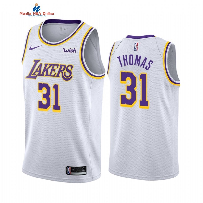 Maglia NBA Nike Los Angeles Lakers #31 Isaiah Thomas 75th Season Bianco Association 2021-22 Acquista