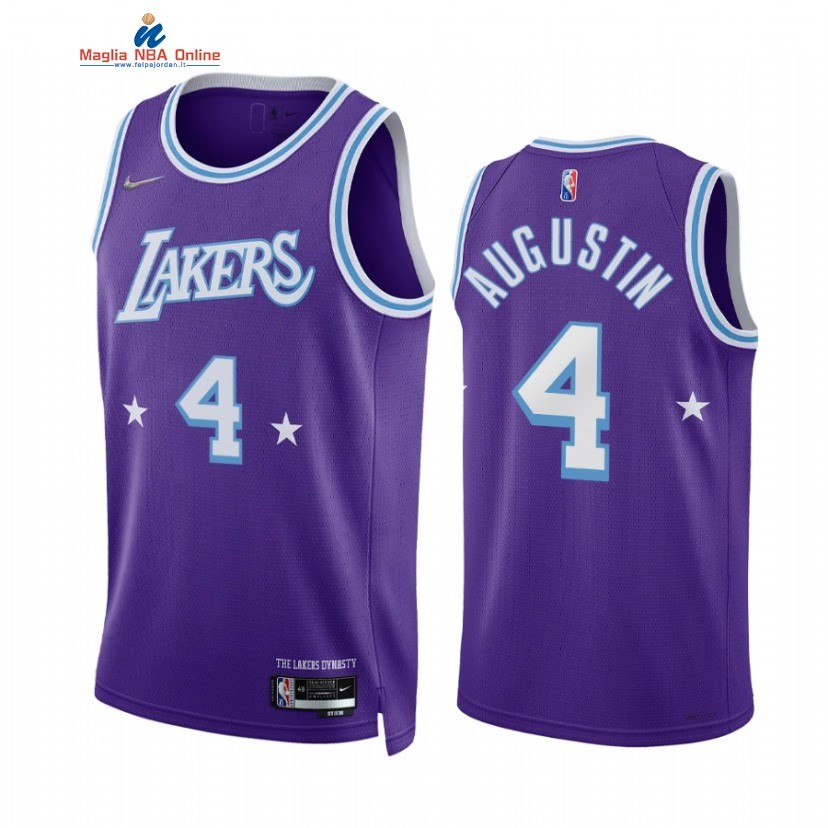 Maglia NBA Nike Los Angeles Lakers #4 D.J. Augustin 75th Porpora Città 2021-22 Acquista