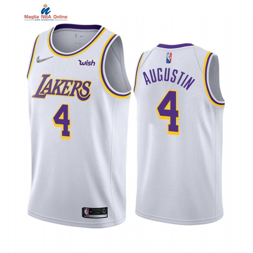 Maglia NBA Nike Los Angeles Lakers #4 D.J. Augustin 75th Season Bianco Association 2021-22 Acquista