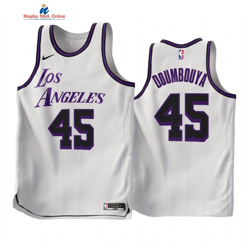 Maglia NBA Nike Los Angeles Lakers #45 Sekou Doumbouya Bianco Città 2022-23 Acquista