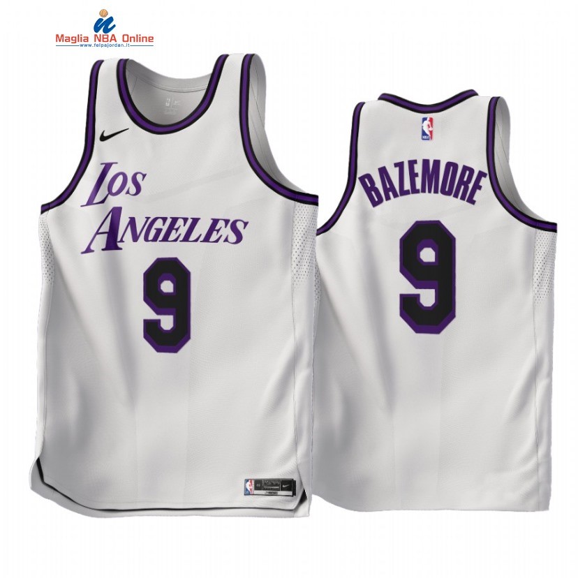 Maglia NBA Nike Los Angeles Lakers #9 Kent Bazemore Bianco Città 2022-23 Acquista