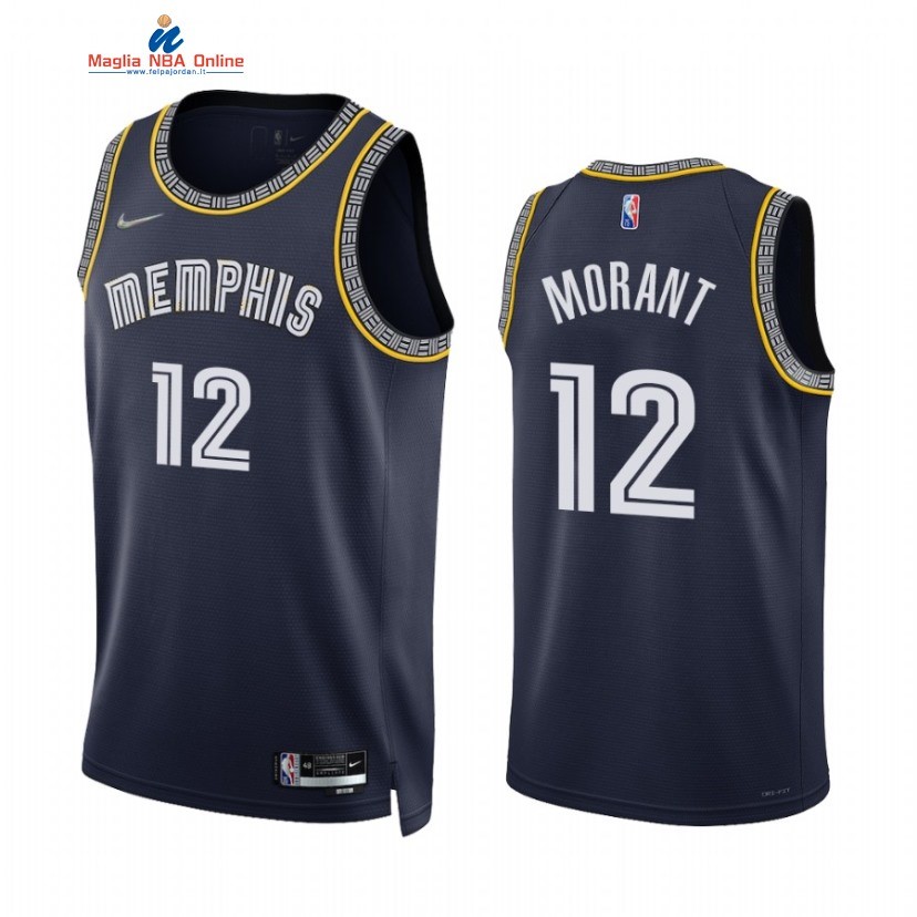 Maglia NBA Nike Memphis Grizzlies #12 Ja Morant 75th Marino 2021-22 Acquista