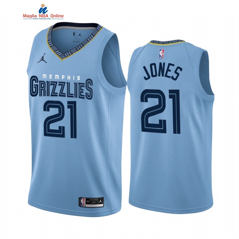 Maglia NBA Nike Memphis Grizzlies #21 Tyus Jones Blu Statement 2022 Acquista