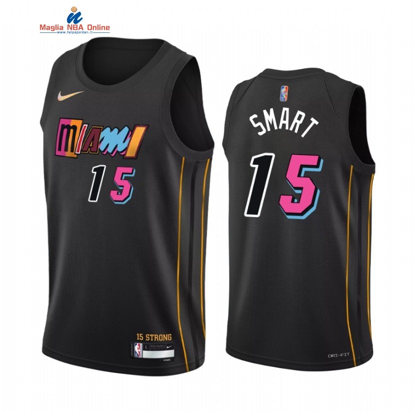 Maglia NBA Nike Miami Heat #15 Javonte Smart 75th Nero Città 2021-22 Acquista