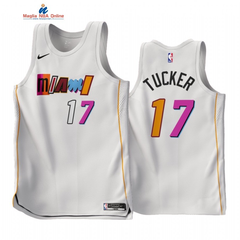 Maglia NBA Nike Miami Heat #17 P.J. Tucker Bianco Città 2022-23 Acquista