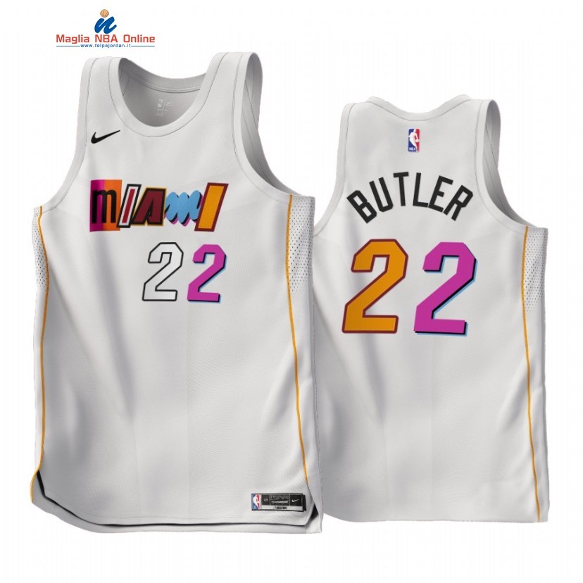 Maglia NBA Nike Miami Heat #22 Jimmy Butler Bianco Città 2022-23 Acquista
