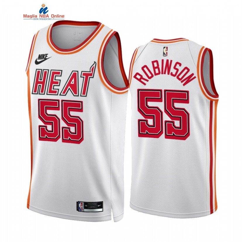 Maglia NBA Nike Miami Heat #55 Duncan Robinson Bianco Classic 2022-23 Acquista