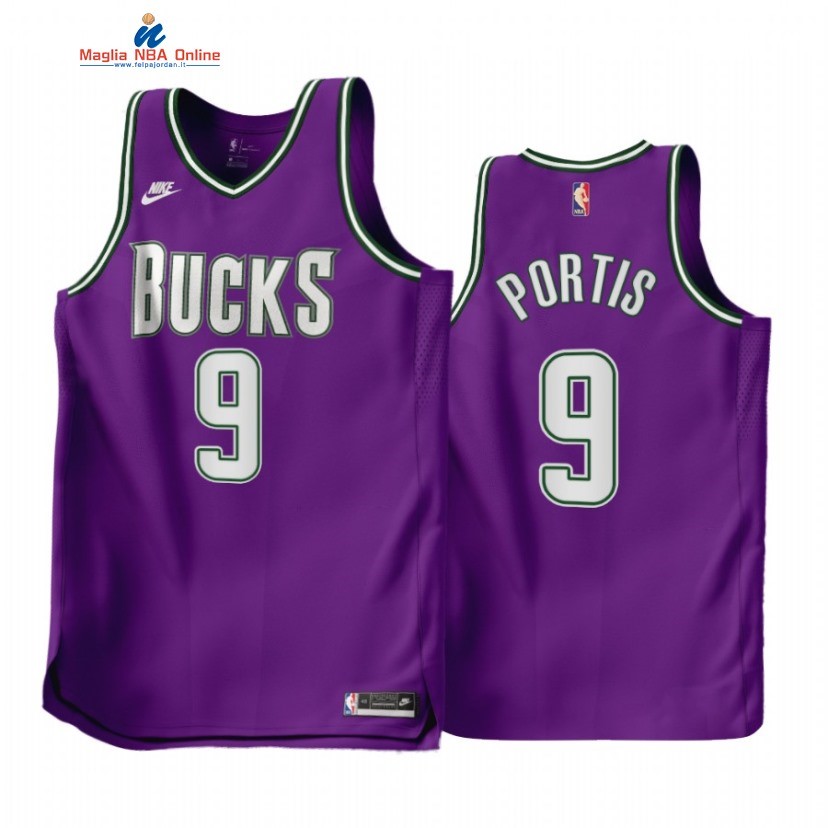 Maglia NBA Nike Milwaukee Bucks #9 Bobby Portis Porpora Classic 2022-23 Acquista