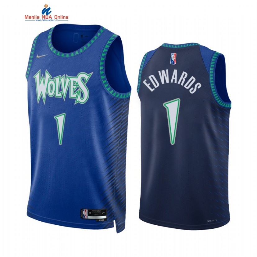 Maglia NBA Nike Minnesota Timberwolvs #1 Anthony Edwards 75th Diamante Reale 2021-22 Acquista