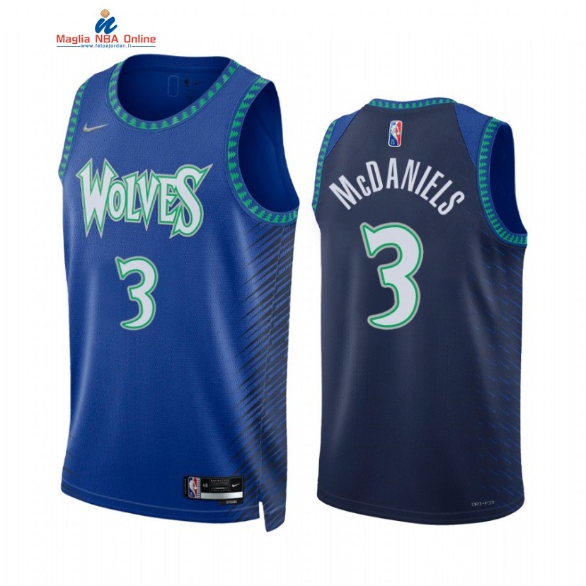 Maglia NBA Nike Minnesota Timberwolvs #3 Jaden McDaniels 75th Diamante Reale 2021-22 Acquista