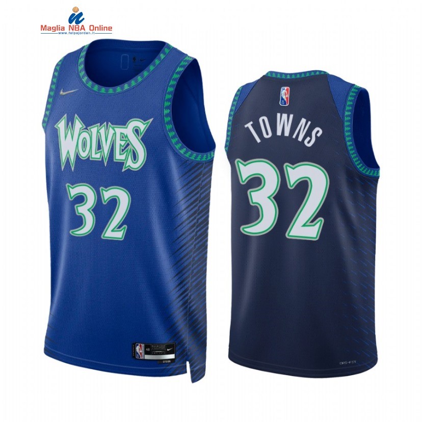 Maglia NBA Nike Minnesota Timberwolvs #32 Karl Anthony Towns 75th Diamante Reale 2021-22 Acquista