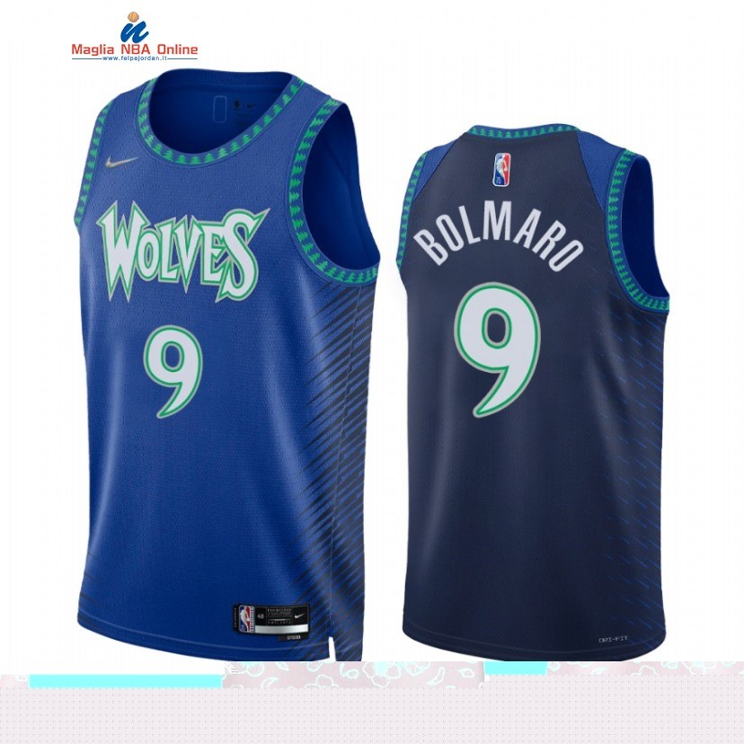 Maglia NBA Nike Minnesota Timberwolvs #9 Leandro Bolmaro 75th Diamante Reale 2021-22 Acquista