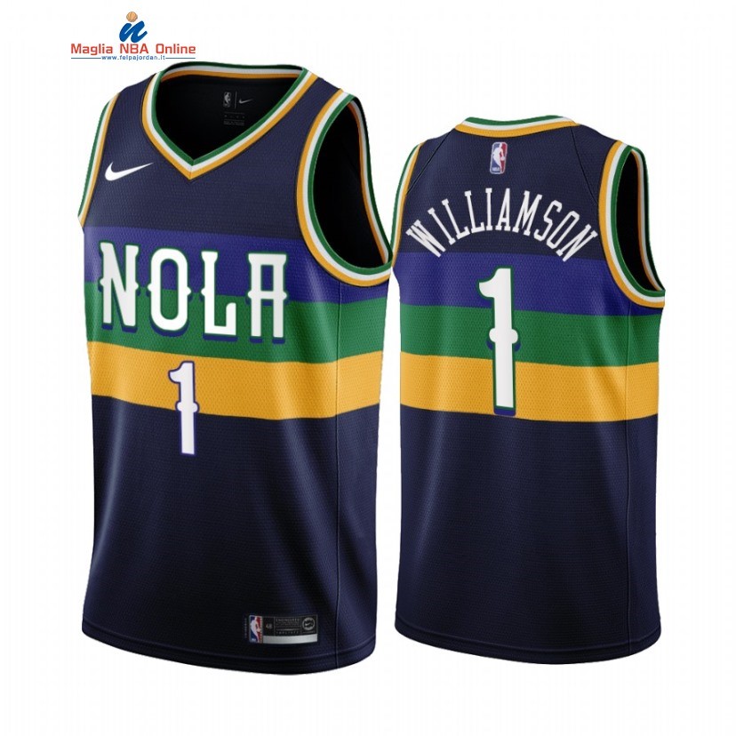 Maglia NBA Nike New Orleans Pelicans #1 Zion Williamson Marino Città 2022-23 Acquista