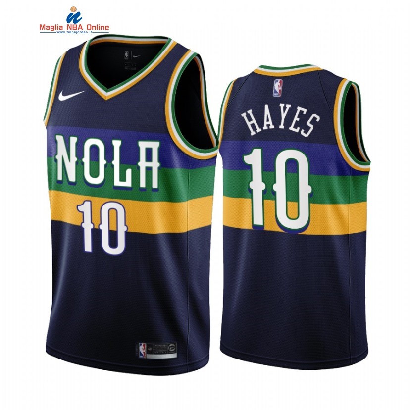 Maglia NBA Nike New Orleans Pelicans #10 Jaxson Hayes Marino Città 2022-23 Acquista