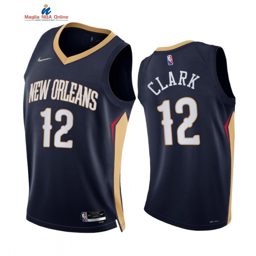 Maglia NBA Nike New Orleans Pelicans #12 Gary Clark 75th Marino Icon 2021-22 Acquista