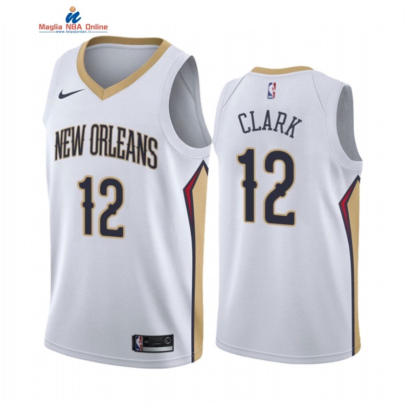 Maglia NBA Nike New Orleans Pelicans #12 Gary Clark Bianco Association 2021 Acquista