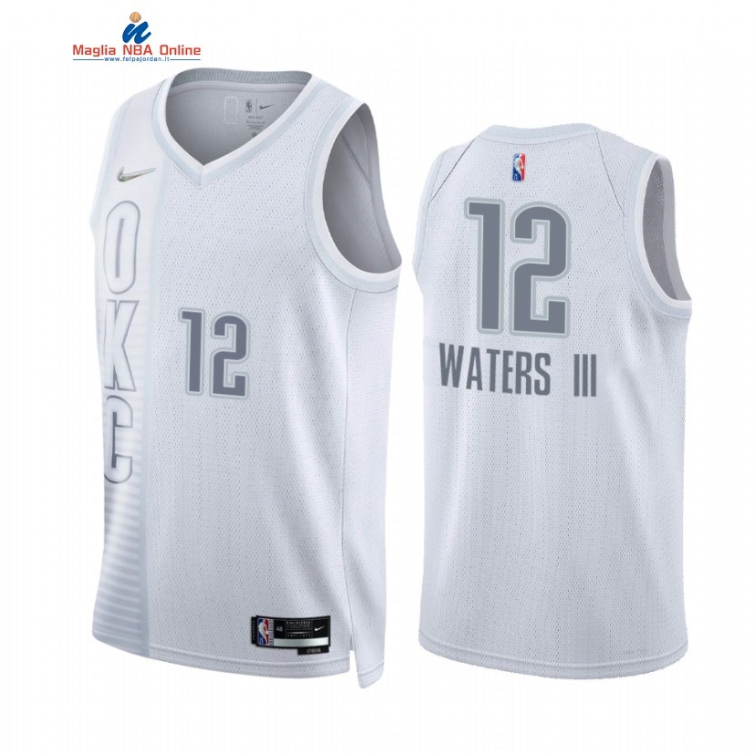 Maglia NBA Nike Oklahoma City Thunder #12 Lindy Waters III 75th Season Diamante Bianco Città 2021-22 Acquista