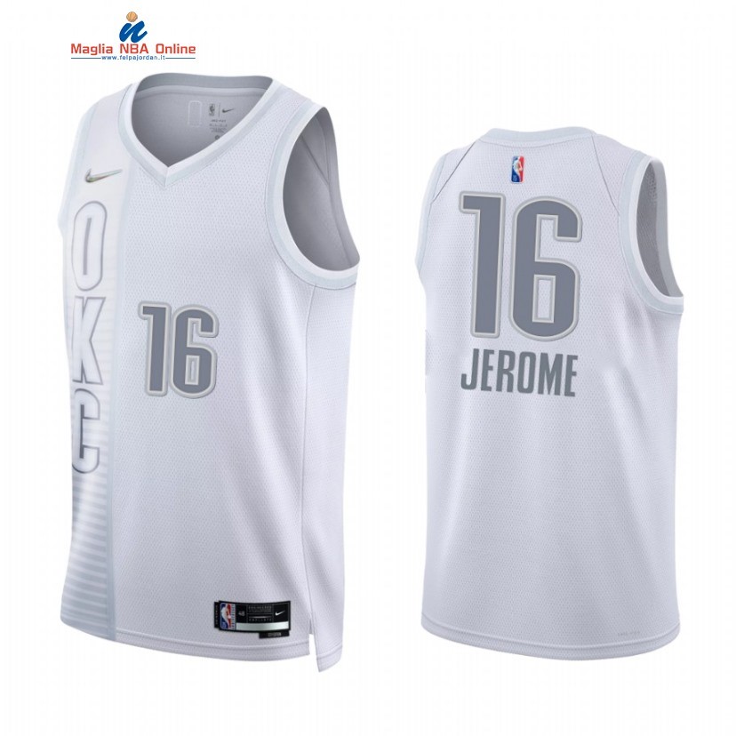 Maglia NBA Nike Oklahoma City Thunder #16 Ty Jerome 75th Season Diamante Bianco Città 2021-22 Acquista