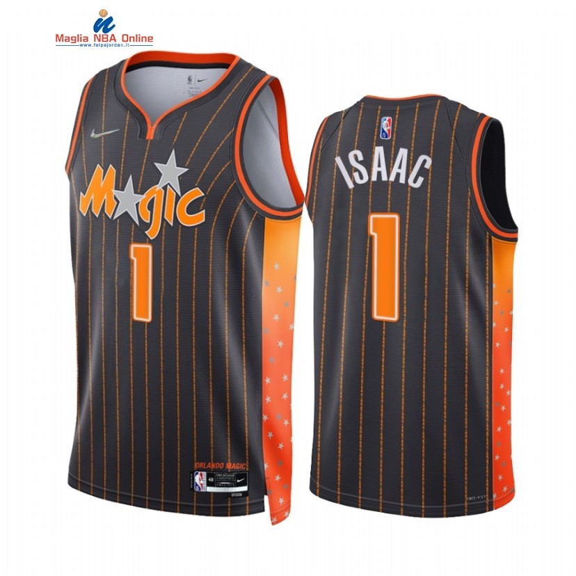 Maglia NBA Nike Orlando Magic #1 Jonathan Isaac 75th Nero Città 2021-22 Acquista