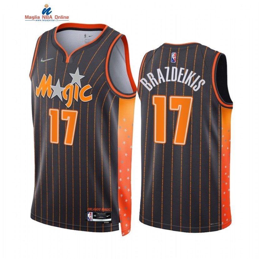 Maglia NBA Nike Orlando Magic #17 Ignas Brazdeikis 75th Nero Città 2021-22 Acquista