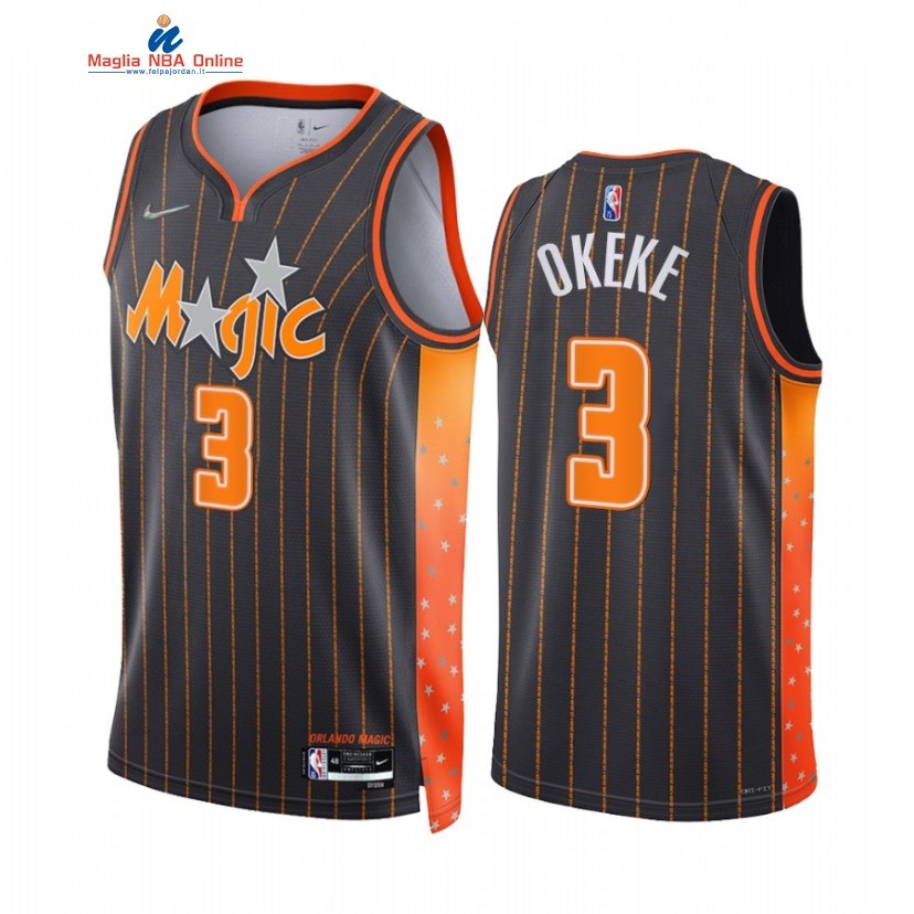 Maglia NBA Nike Orlando Magic #3 Chuma Okeke 75th Nero Città 2021-22 Acquista