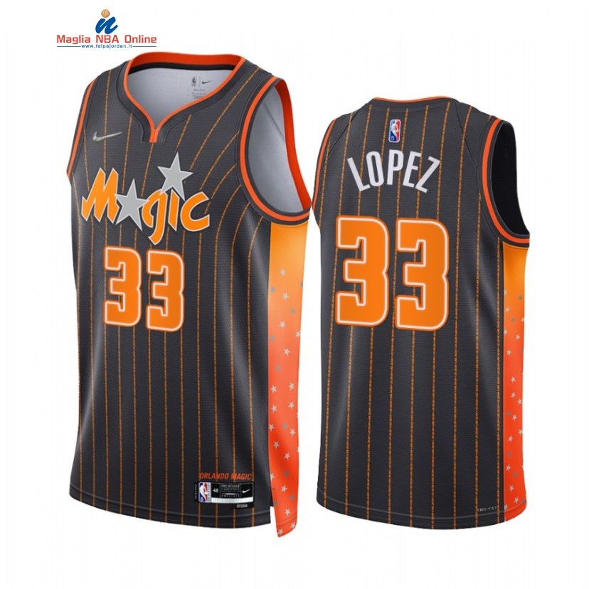 Maglia NBA Nike Orlando Magic #33 Robin Lopez 75th Nero Città 2021-22 Acquista