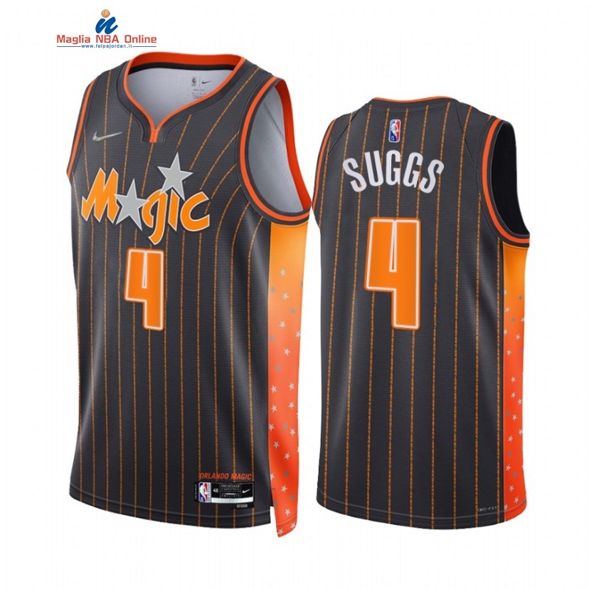 Maglia NBA Nike Orlando Magic #4 Jalen Suggs 75th Nero Città 2021-22 Acquista