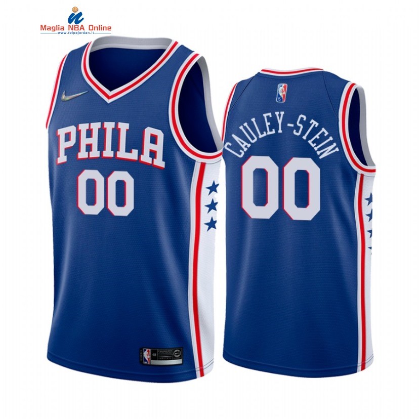 Maglia NBA Nike Philadelphia Sixers #00 Willie Cauley Stein 75th Blu Marino Icon 2022 Acquista