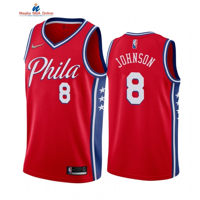 Maglia NBA Nike Philadelphia Sixers #8 Tyler Johnson 75th Season Rosso Statement 2022 Acquista