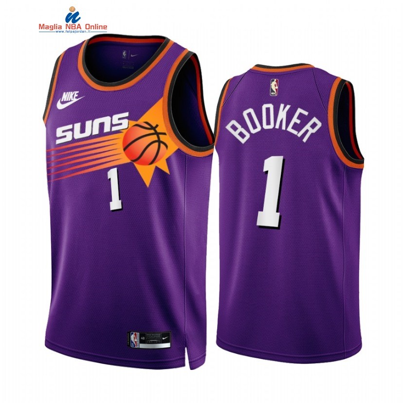 Maglia NBA Nike Phoenix Suns #1 Devin Booker Porpora Classic 2022-23 Acquista