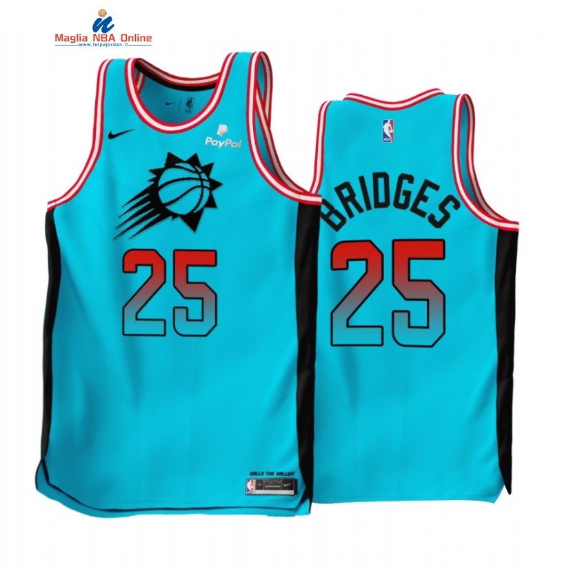 Maglia NBA Nike Phoenix Suns #25 Mikal Bridges Blu Città 2022-23 Acquista