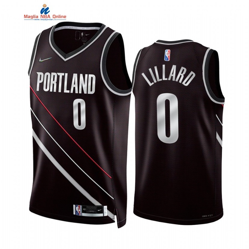 Maglia NBA Nike Portland Trail Blazers #0 Damian Lillard Select Series Nero 2022. Acquista