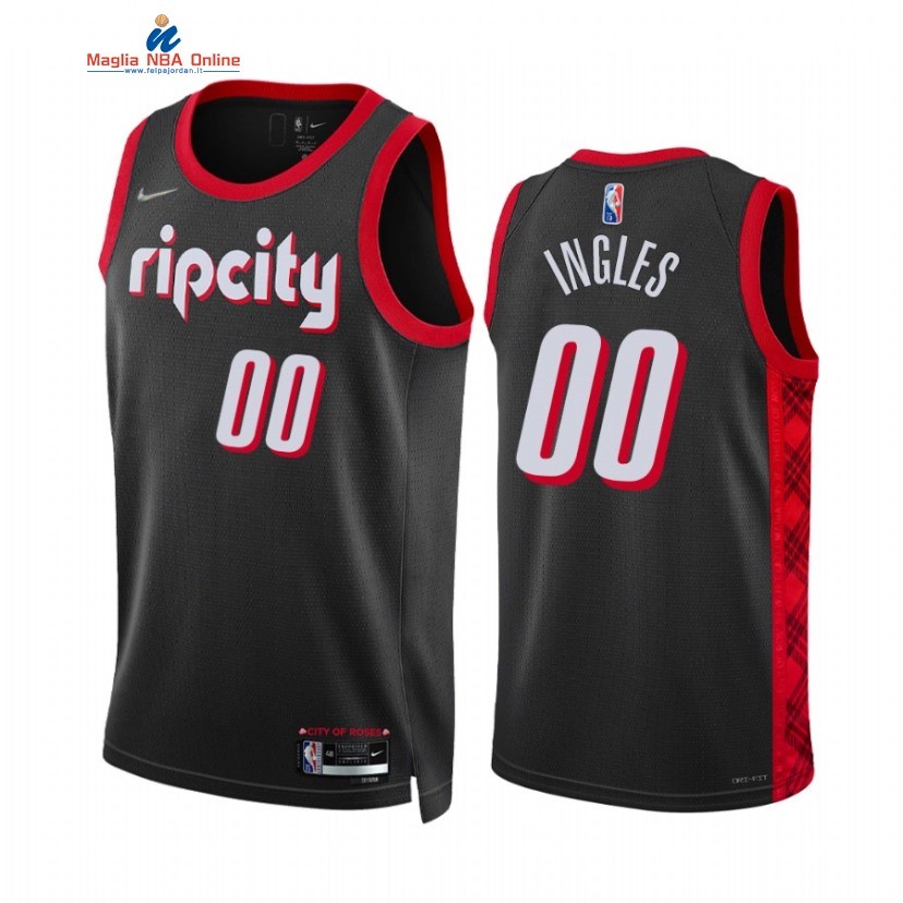 Maglia NBA Nike Portland Trail Blazers #00 Joe Ingles 75th Season Diamante Nero Città 2022 Acquista