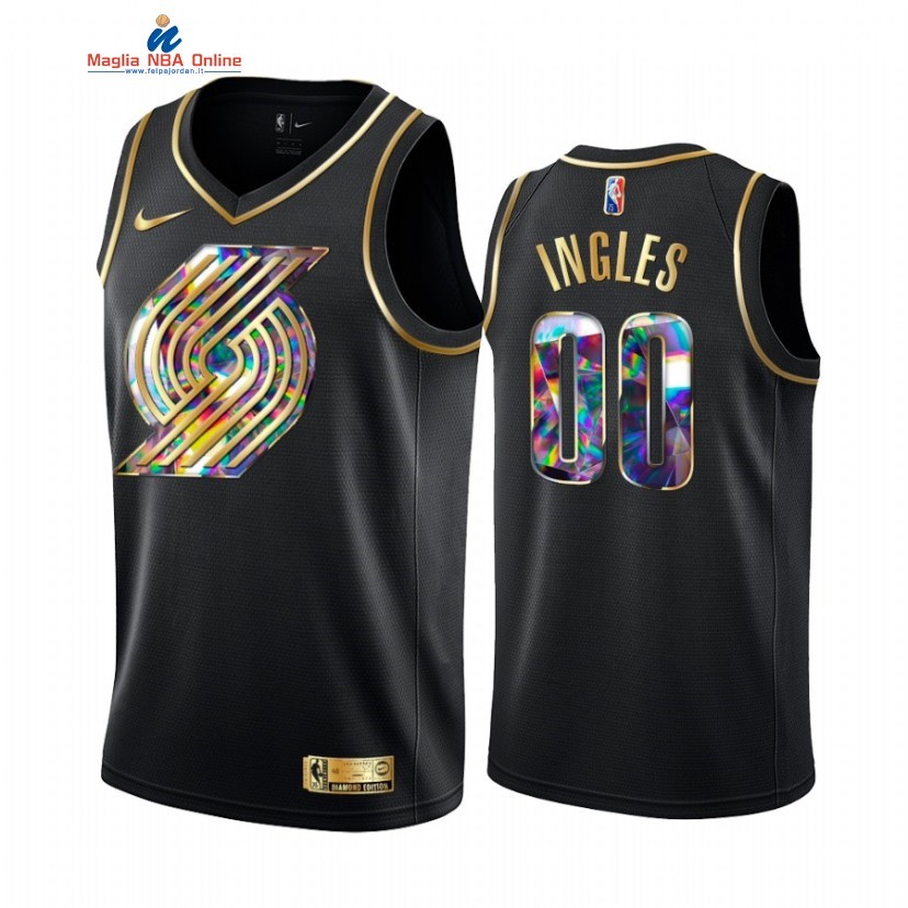 Maglia NBA Nike Portland Trail Blazers #00 Joe Ingles Nero Diamante 2021-22 Acquista