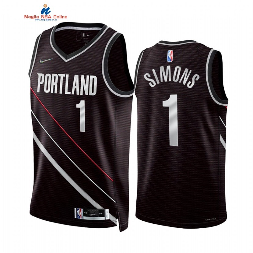 Maglia NBA Nike Portland Trail Blazers #1 Anfernee Simons Select Series Nero 2022. Acquista
